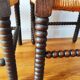 Pair of French corner chairs - turned wood, mid-20th century.