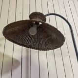 Floor lamp, e-reader door reviews with rattan basket circa 1950