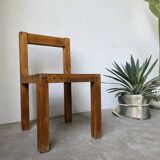 Brutalist pine chair