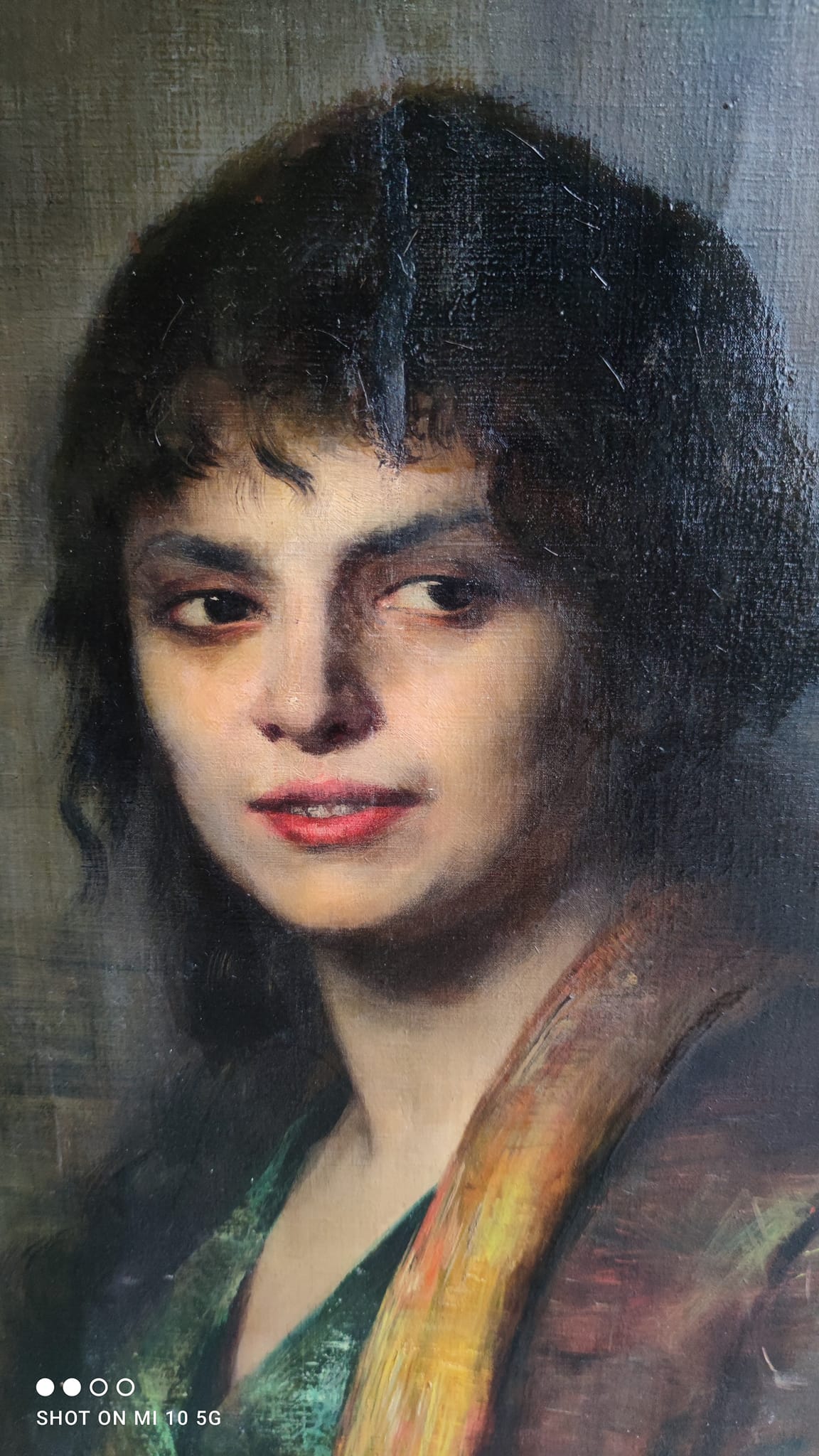 Oil painting on canvas with its beautiful original frame by Fernande Hortense Cécile de Mertens