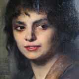 Oil on canvas painting with its beautiful original frame by Fernande Hortense Cécile de MERTENS
