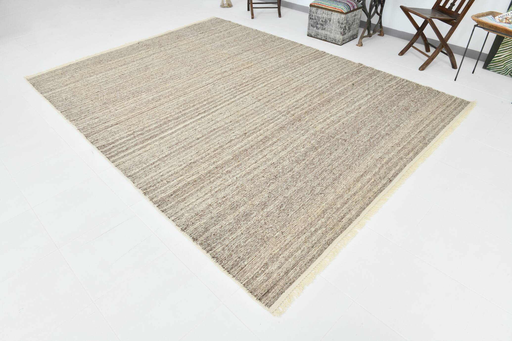 8x10 Rug For Living Room Brown & Beige Vintage Rug, 245x325Cm SK34388