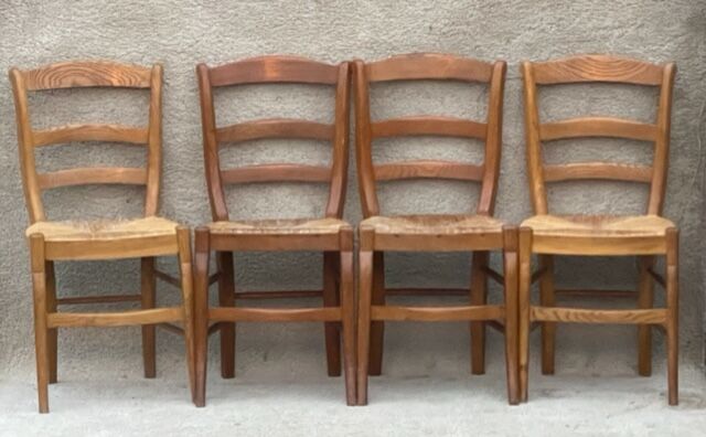 4 straw chairs