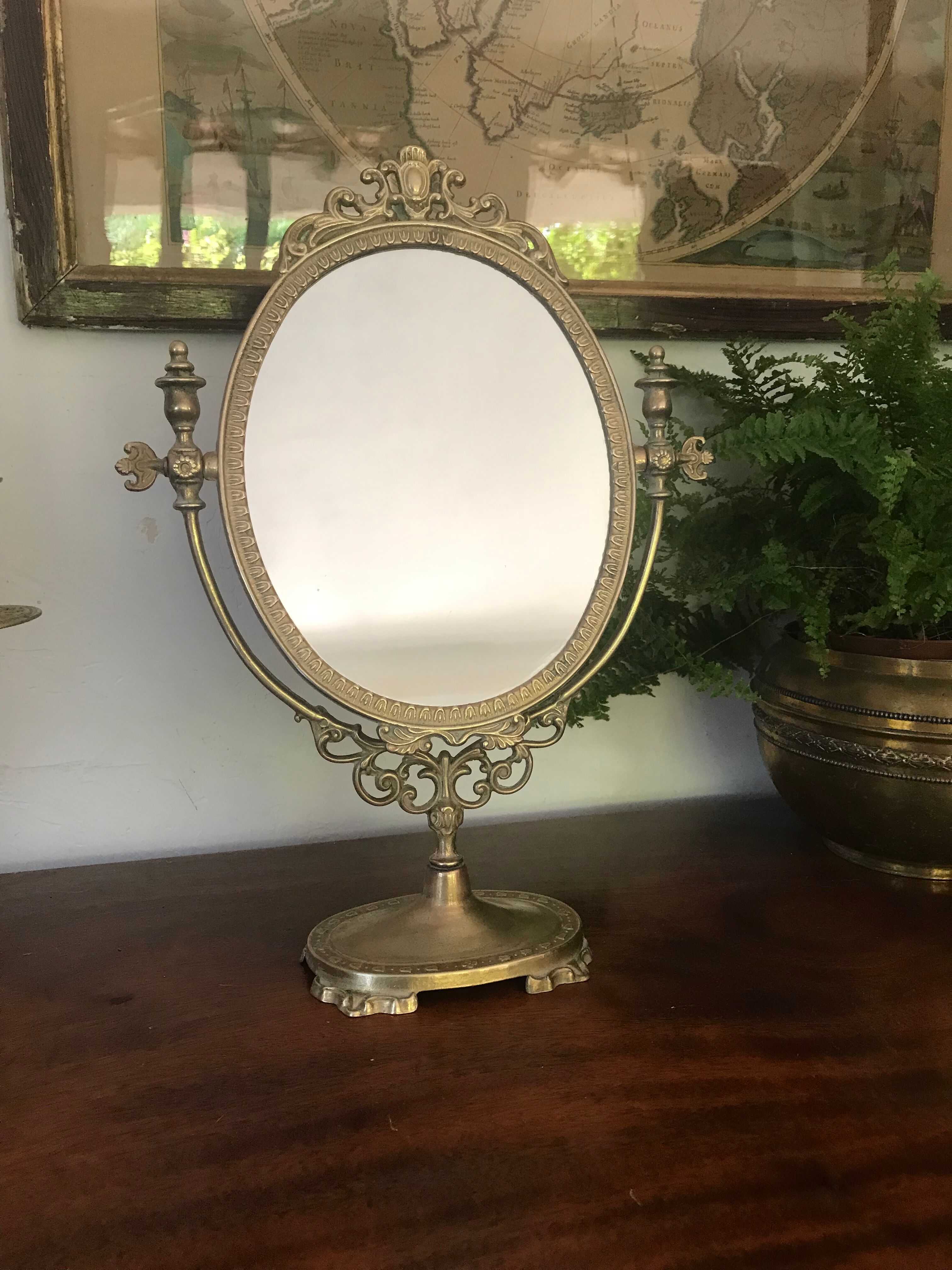 Brass psyche mirror