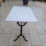Marble and cast iron bistro table