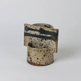 Vase géométrique en grès par Gustave Tiffoche, 1970, Guérande.
