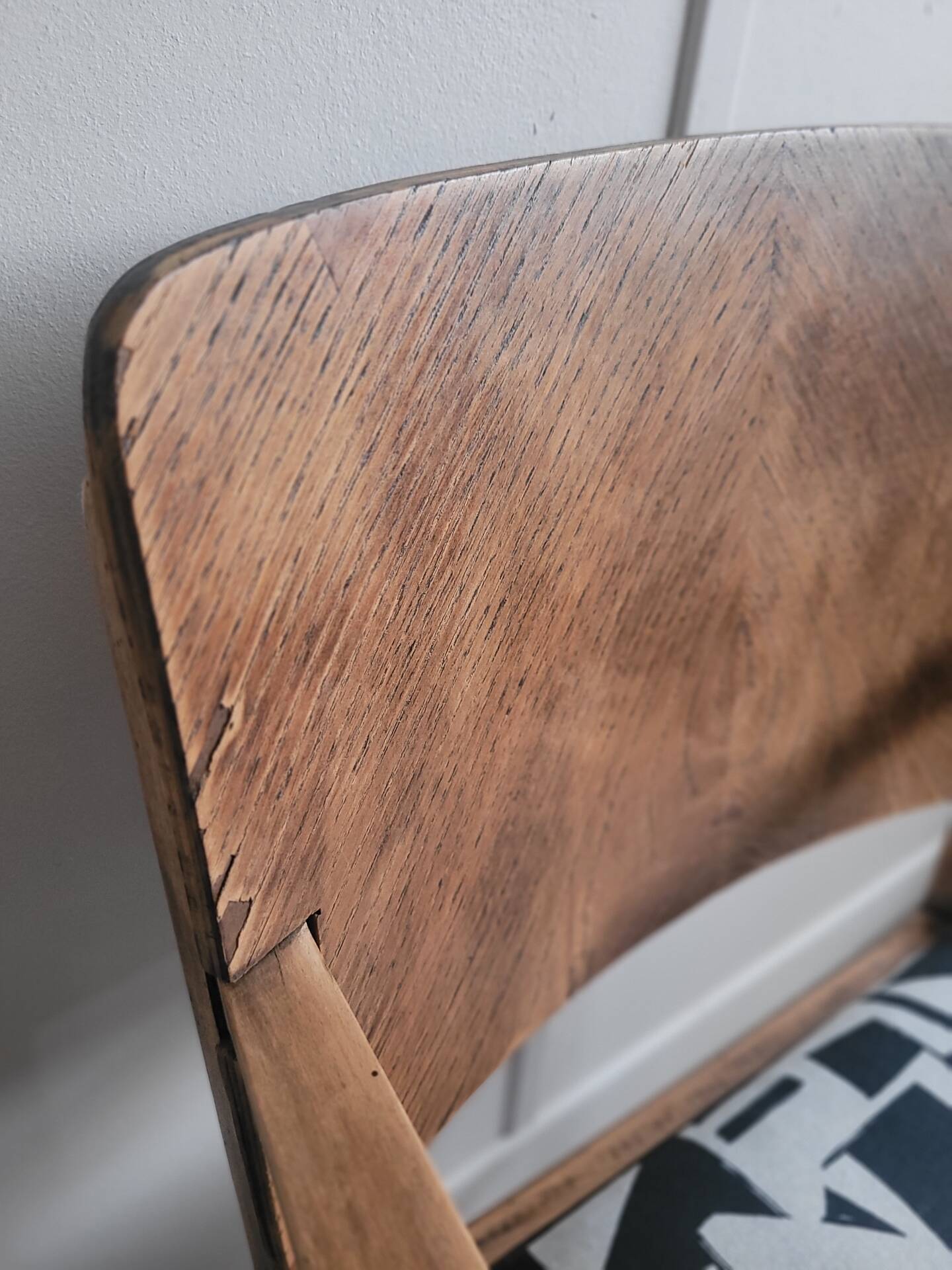 Restored brutalist style armchair