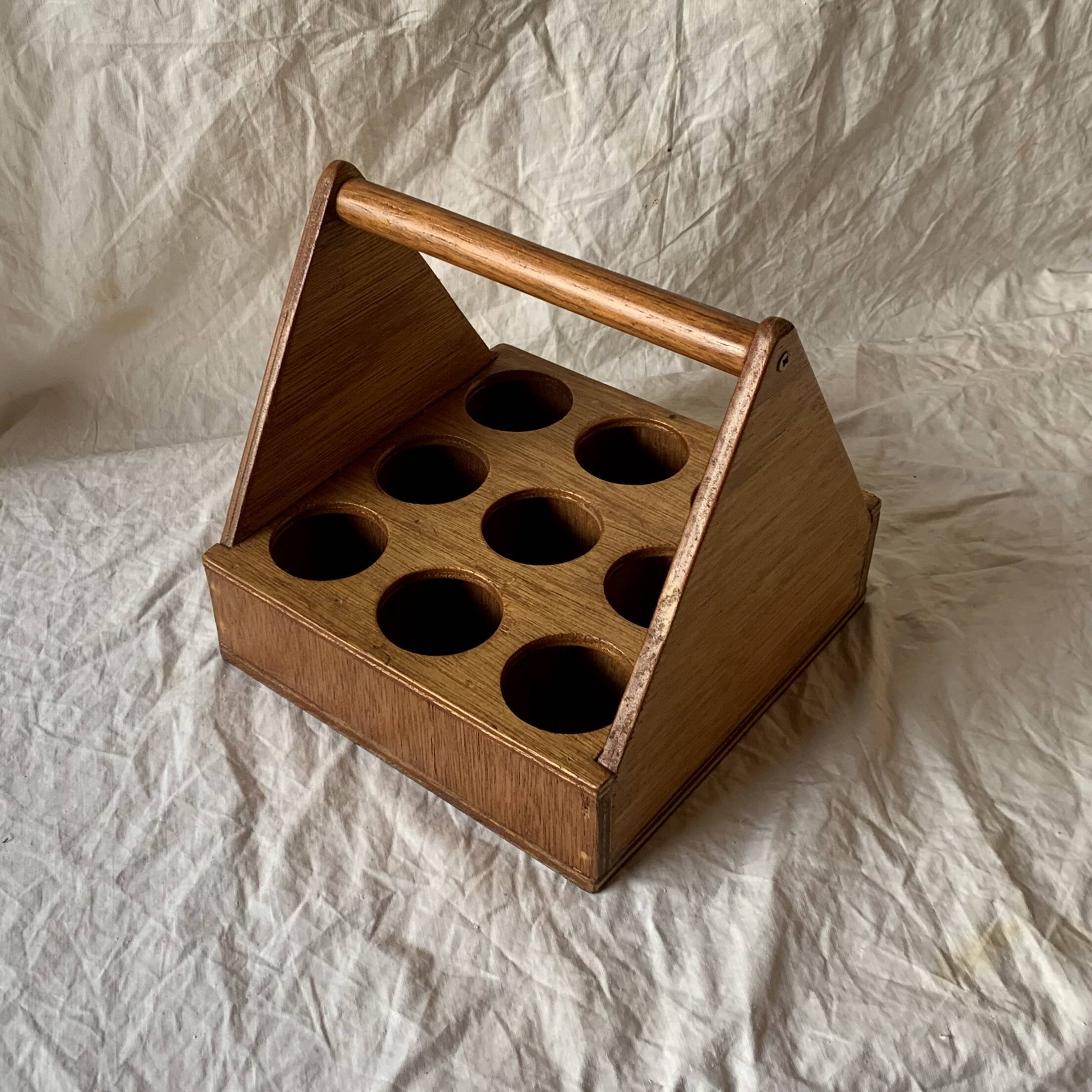 Vintage wooden glass holder