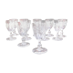 Set 11 Port Glasses White Wine Art Nouveau Crystal engraved Liseron