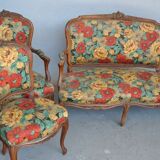 Rococo lounge in Walnut style Louis XV