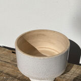 Ethnic standing cup in white glazed ceramic vintage vase