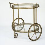 Vintage Brass Bar Cart by Cesare Lacca, Italy, 1950s.