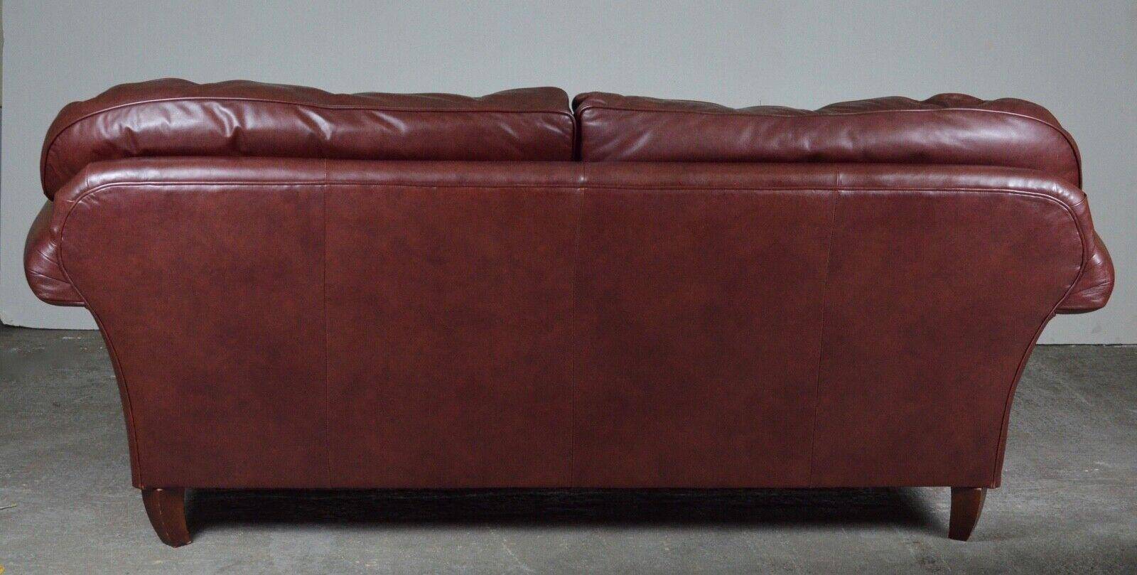 Laura Ashley Mortimer heritage leather 3-seater sofa with wheels.