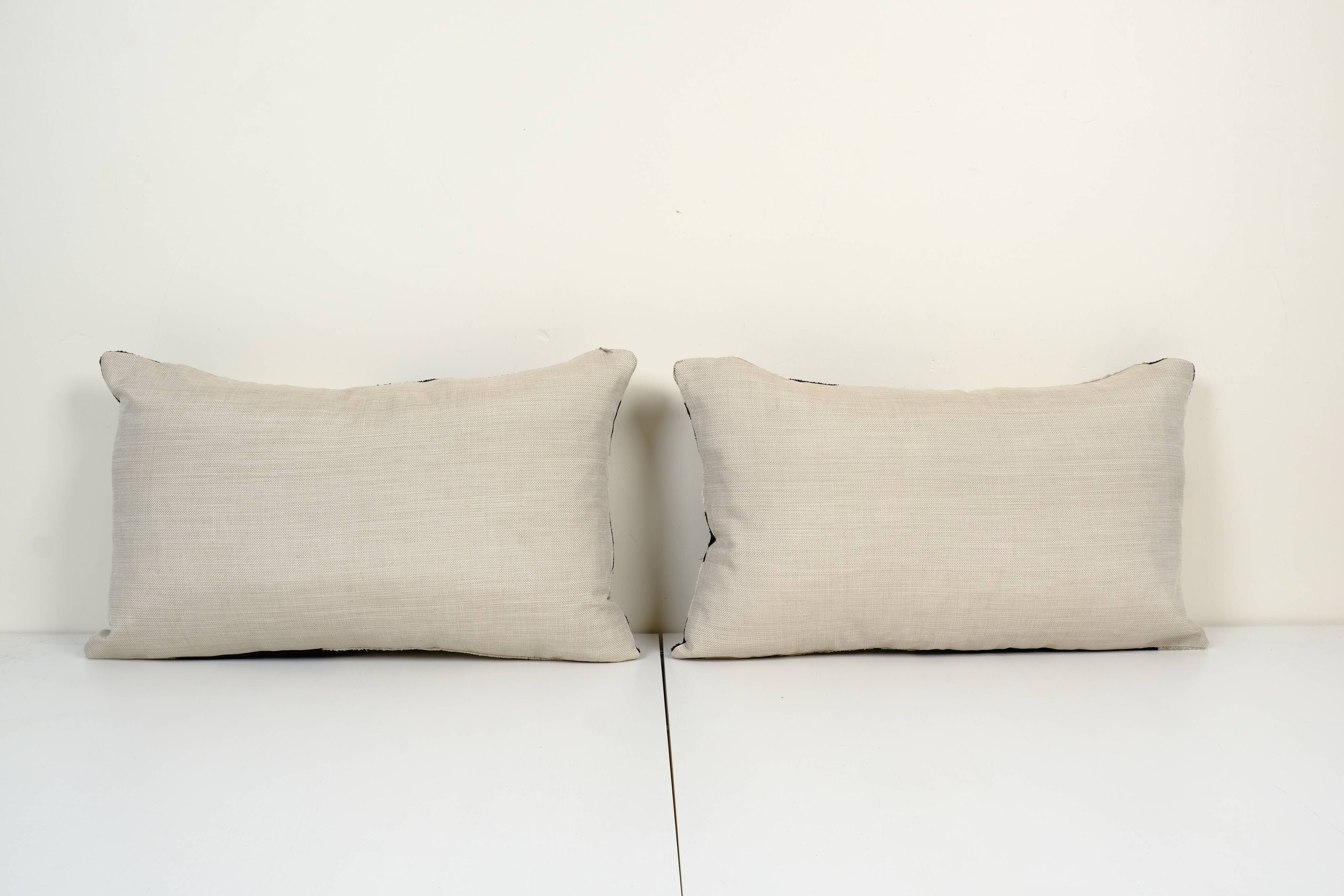 Set of two ikat velvet pillows