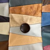 Pouf /coffre ou Ottoman « Arlequin » cuir  1970