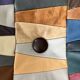 Pouf/chest or Ottoman “Harlequin” leather 1970