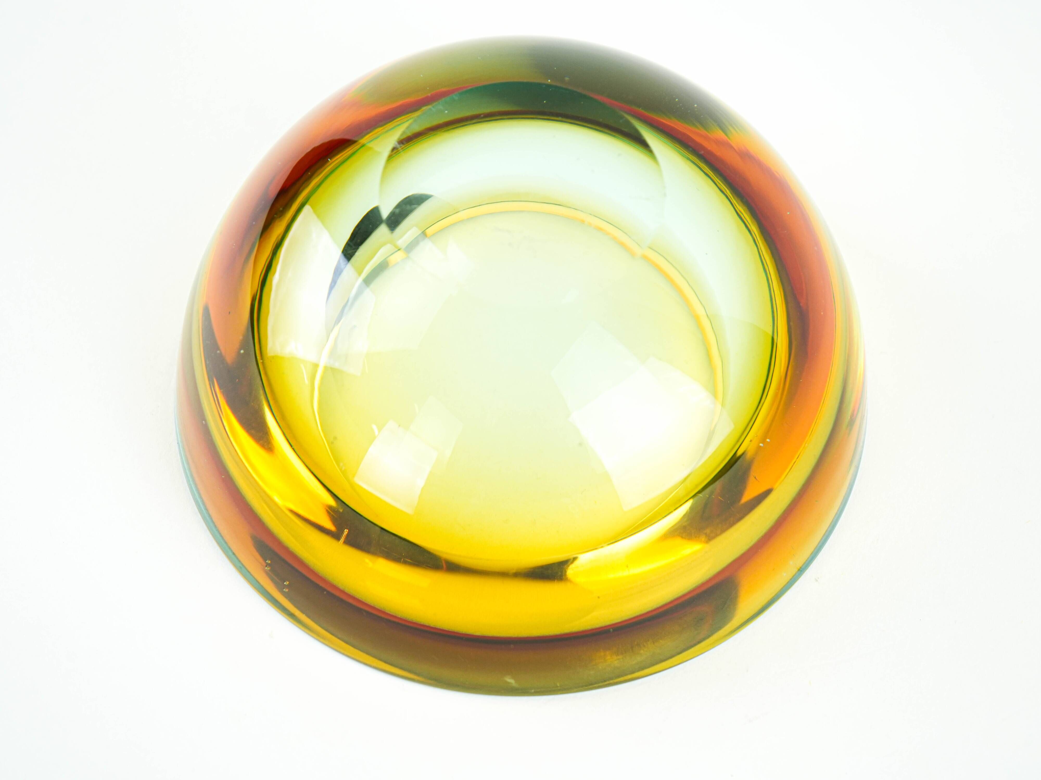 Glass bowl, Murano glass, 1970s, made in Italy
