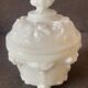Bonbonnière or sugar bowl in white opaline portieux table art.