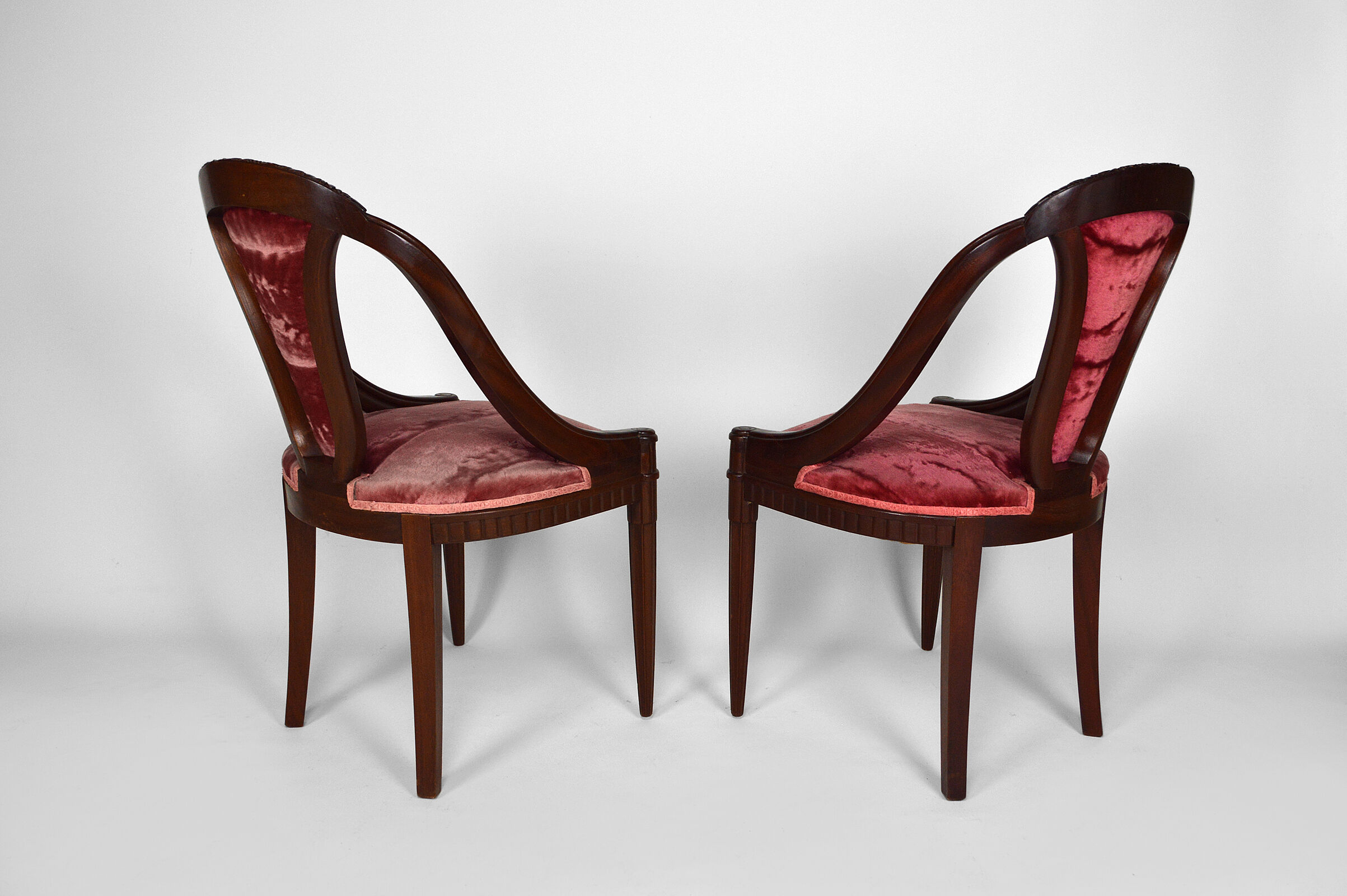 Art Deco Salon by Paul Follot in pink velvet, circa 1920