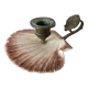 Scallop shell and lion paws candle holder