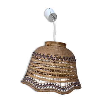 Vintage wicker pendant light