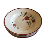 6 plates "roses" Badonviller