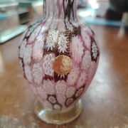 Petit vase soliflore Murano Millefiori et inclusions d'or – 1960