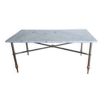 Marble and brass coffee table