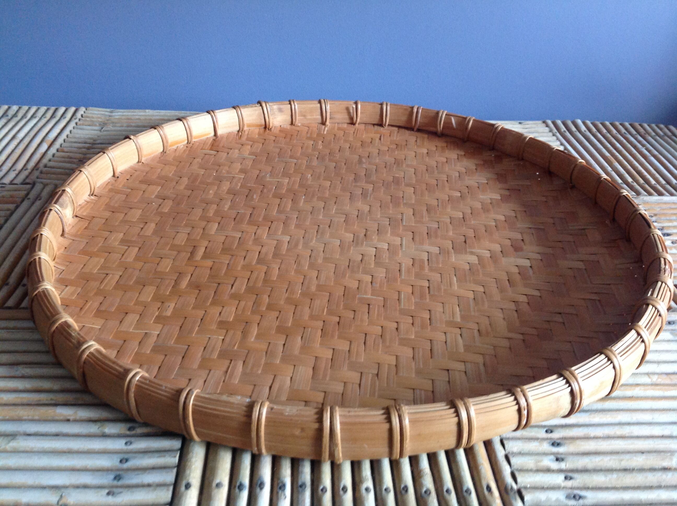 Braided bamboo platter