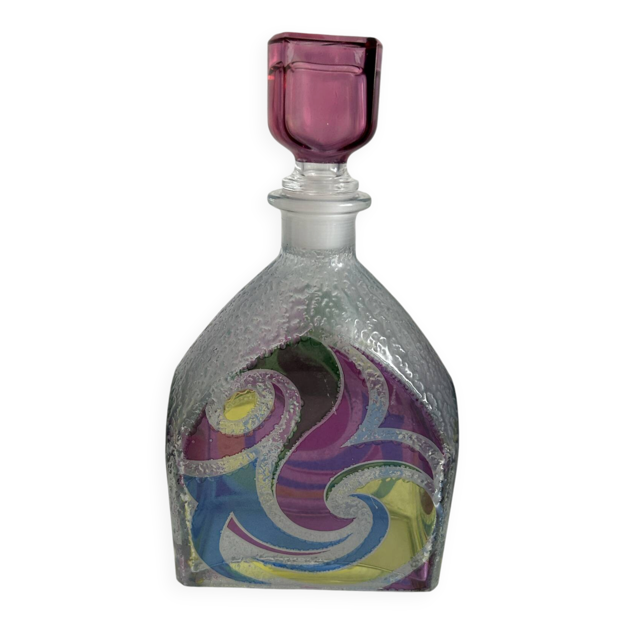 Rare vintage carafe bottle by Luigi Bormioli Italy - Model "Spirale"
