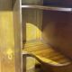 Small English Art Deco student wardrobe in walnut from the 1950s.