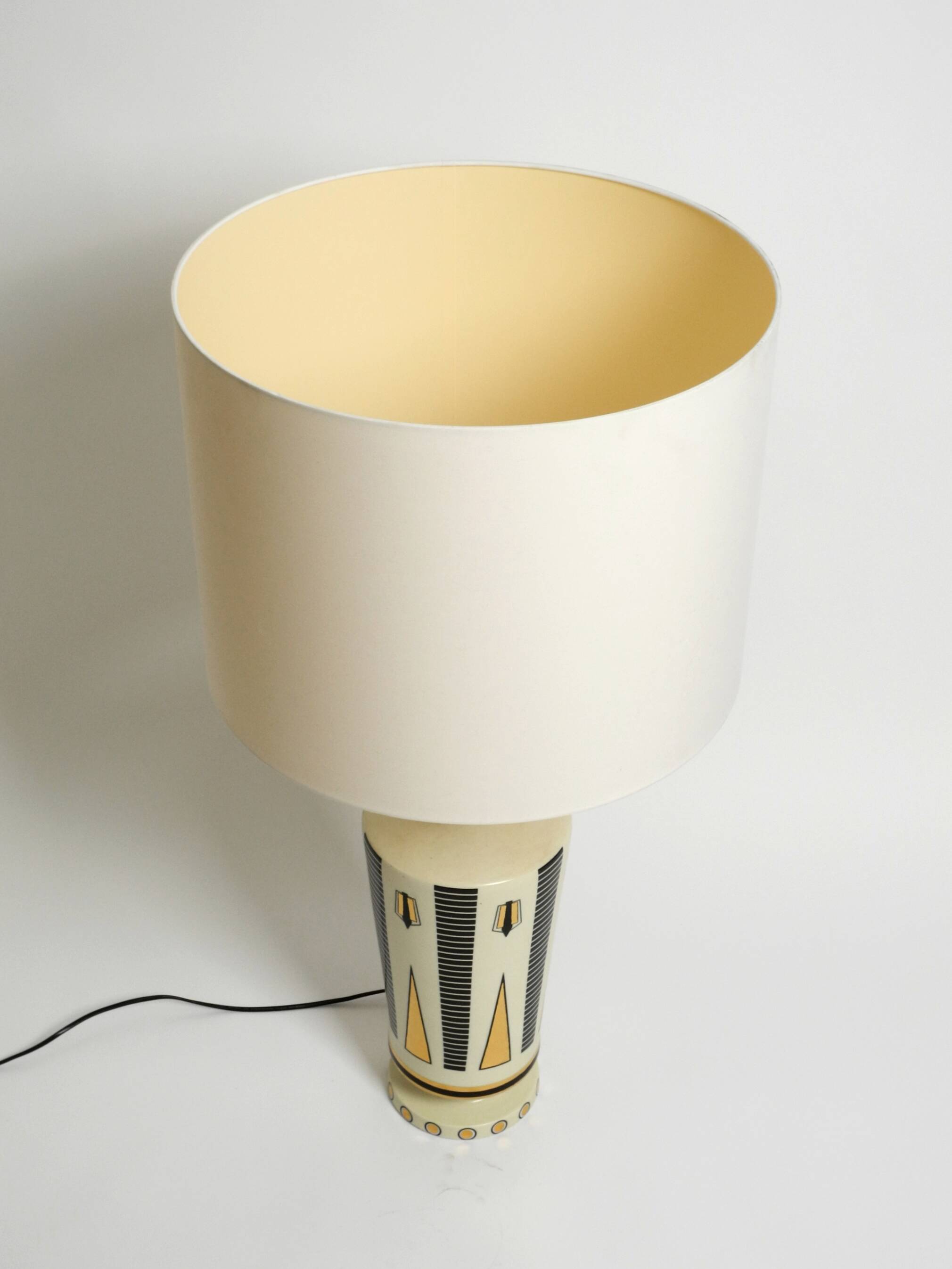 Large ceramic table lamp with Egyptian motifs by Nicolas Blandin, Paris