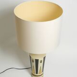 Large ceramic table lamp with Egyptian motifs by Nicolas Blandin, Paris
