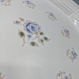 Plat octogonal rose pâle décor floral de Niderviller - ∅ 32cm