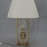 Crystal parrot table lamp, 1970s