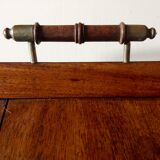 Tray in wood and brass