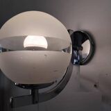 Vintage chrome and glass wall light