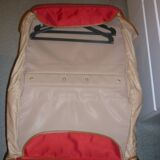 Valise Samsonite toile rouge et cuir des années 80