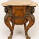 Ornamental commode in marquetry, marble, winged figures - Napoleon III