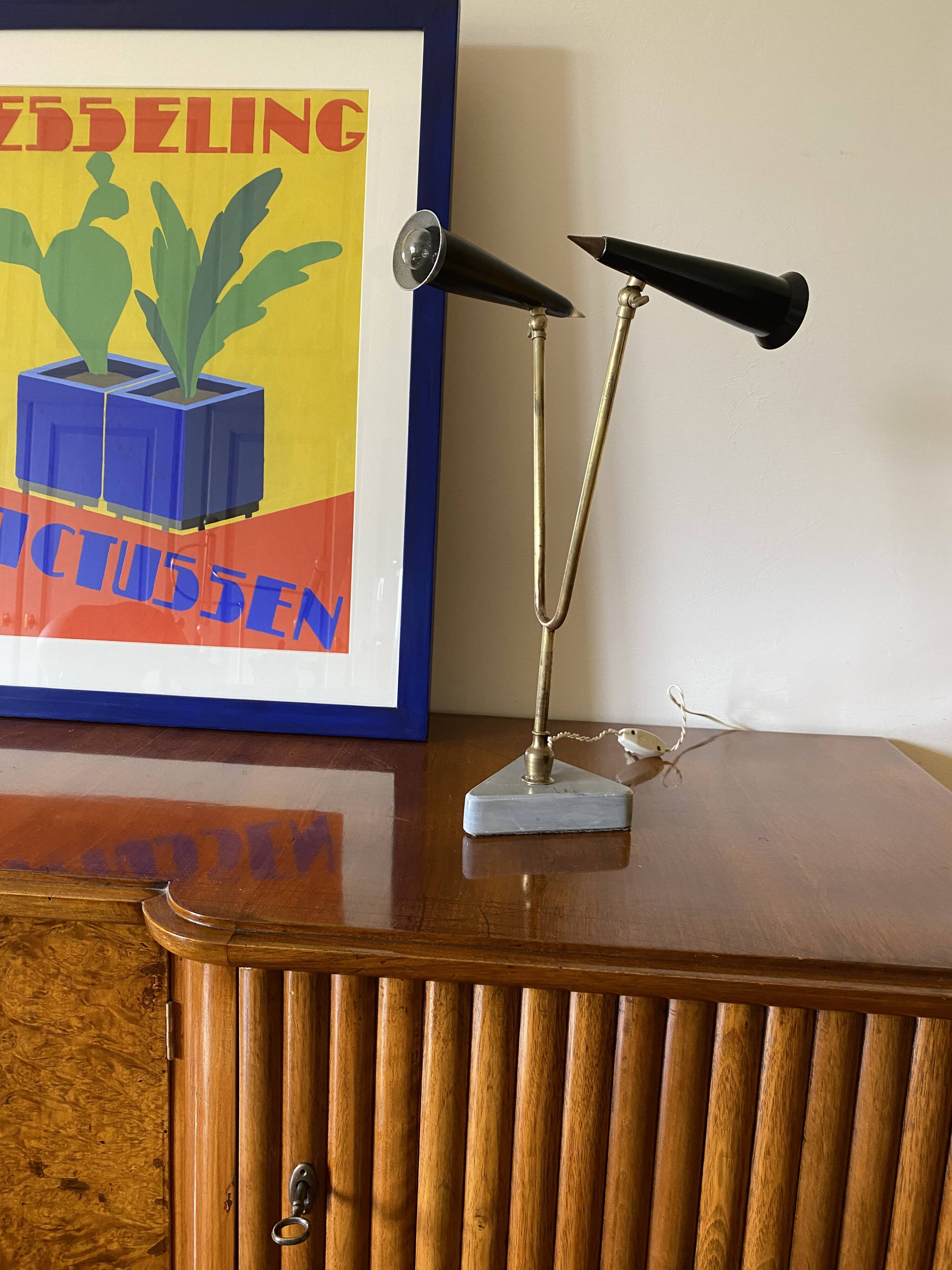 Mid-century double light table lamp, Italy 1960s