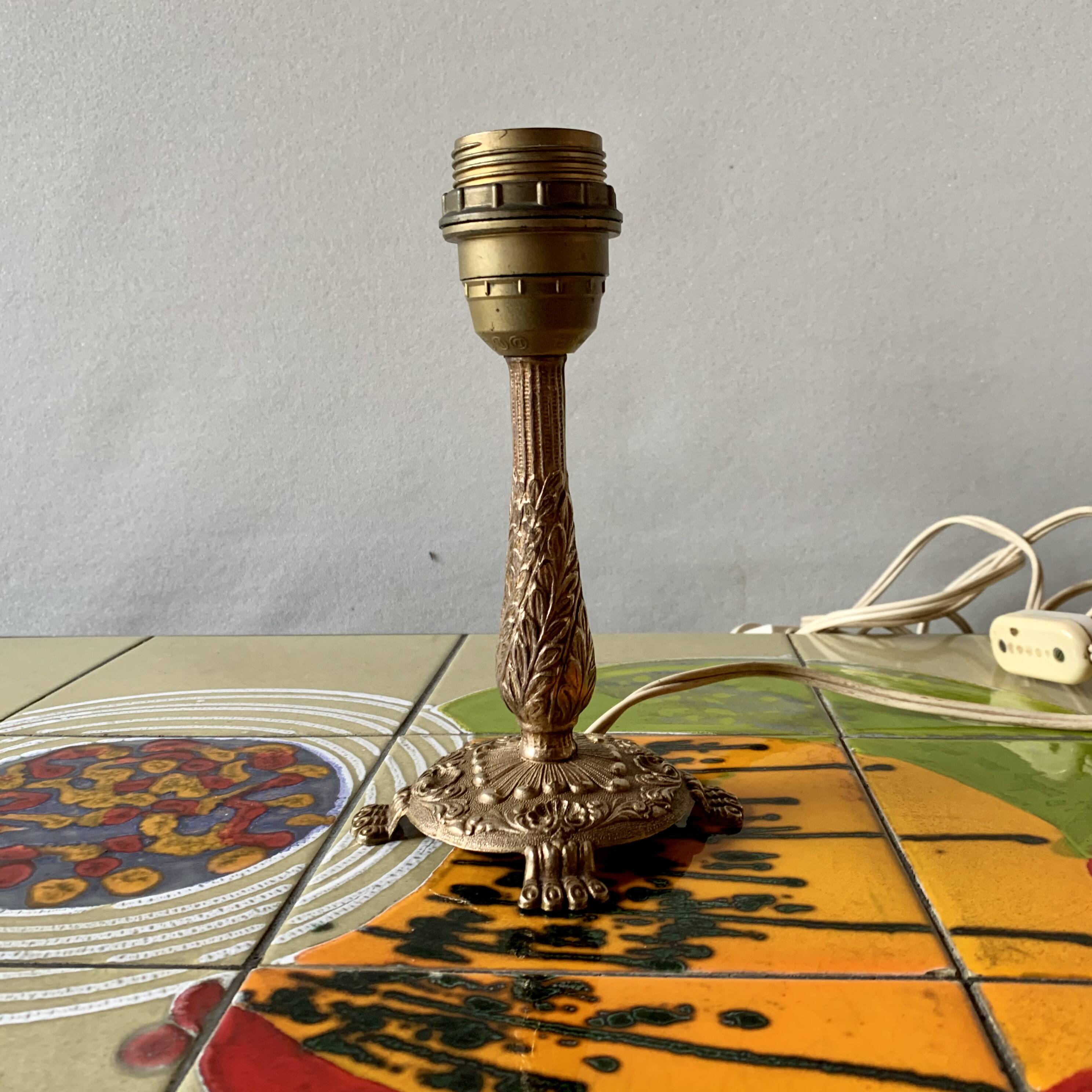 Pair of brass lamp bases - mid-century.