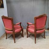 Pair of Louis XV style armchairs