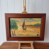 Tropical style sunset painting