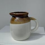 Small two-tone white and brown pitcher Made in China