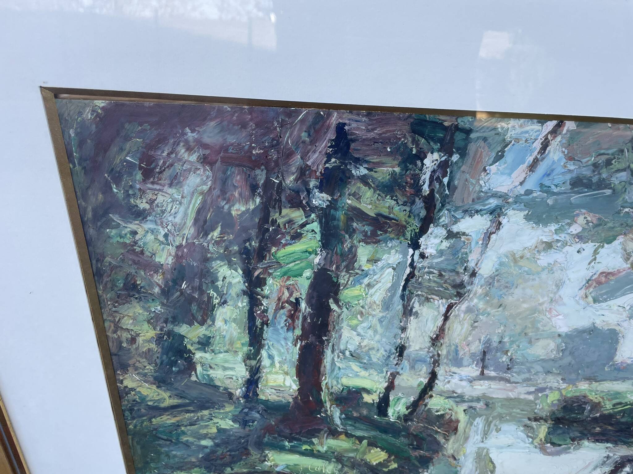 Painting by Abbé Calès, signed and framed.