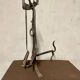 Brutalist folk art fireplace utensil holder