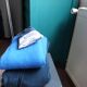 Commode années 60 70 repeinte en bleu