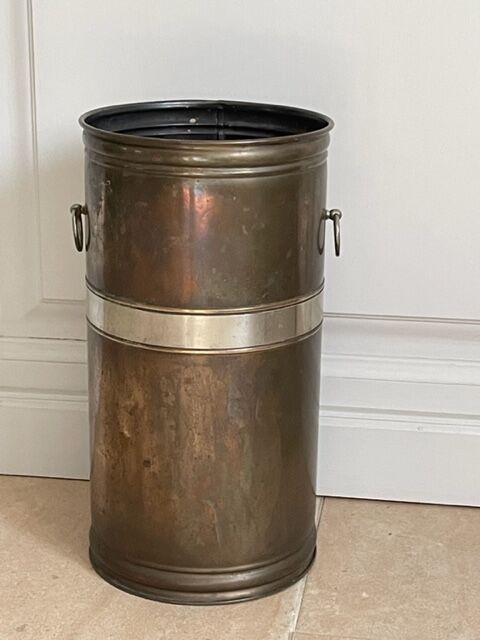Vintage umbrella holder in brass and steel 1960 / 1970