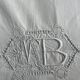 Linge ancien, drap brodé avec monogramme MB