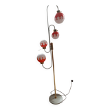 Lampadaire vintage à boules en opaline bi-colore